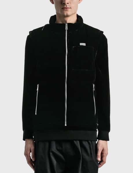 TEAM WANG design - Printed Logo Velvet Down Vest | HBX