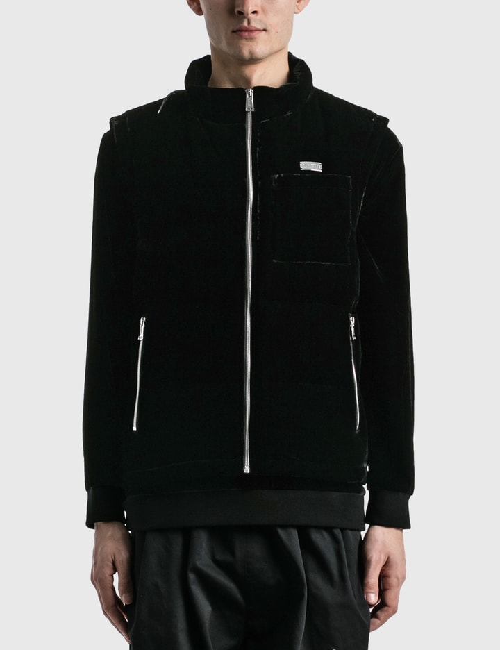 Printed Logo Velvet Down Vest Placeholder Image
