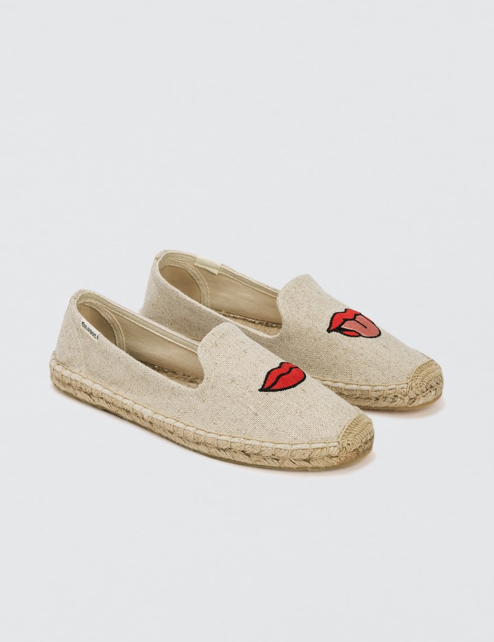 Jason Polan Lips Embroidered Smoking Espadrilles Placeholder Image