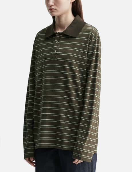 Long-Sleeve Striped Polo Shirt view 7