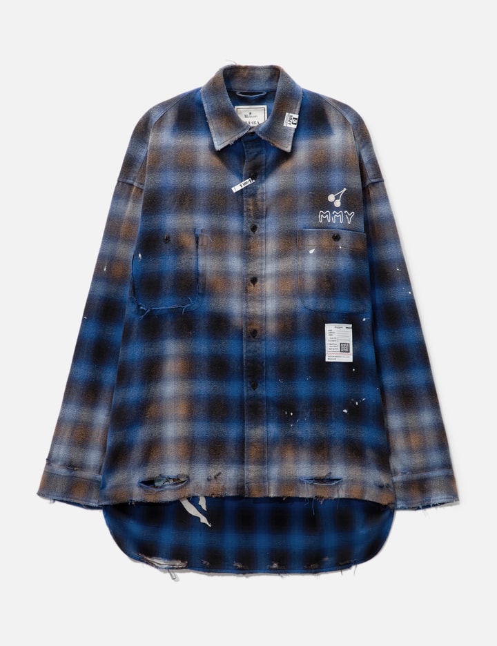 MIHARAYASUHIRO DISTRESSED CHECK SHIRT