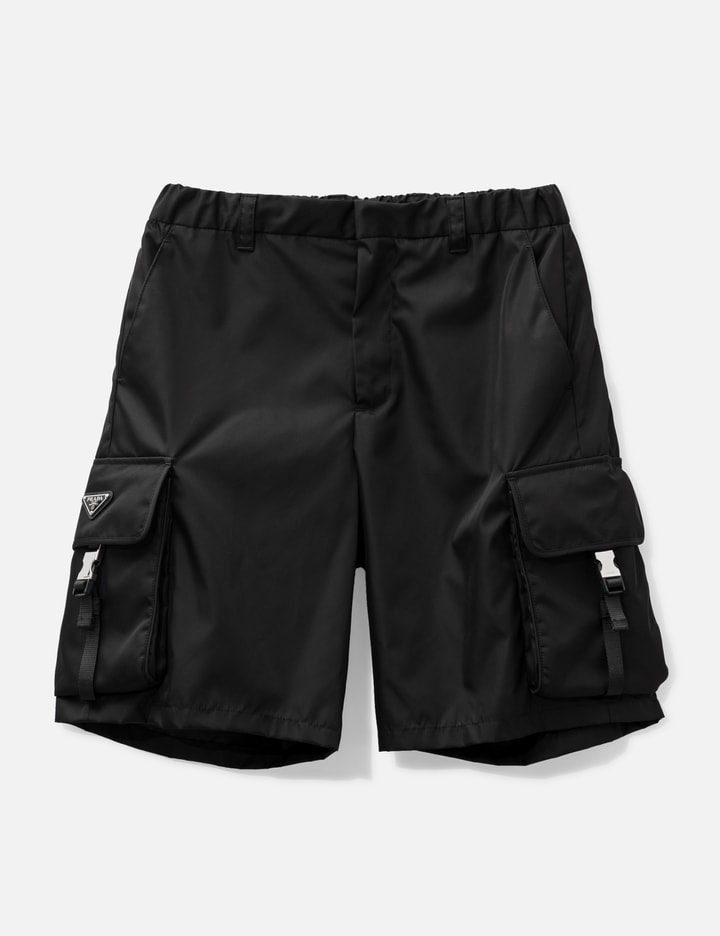 Prada Re-nylon Cargo Bermuda Shorts In Black