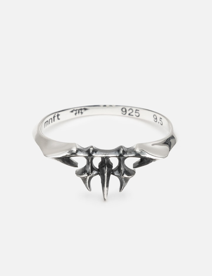 Midnightfactory Monogram Oxidised Ring