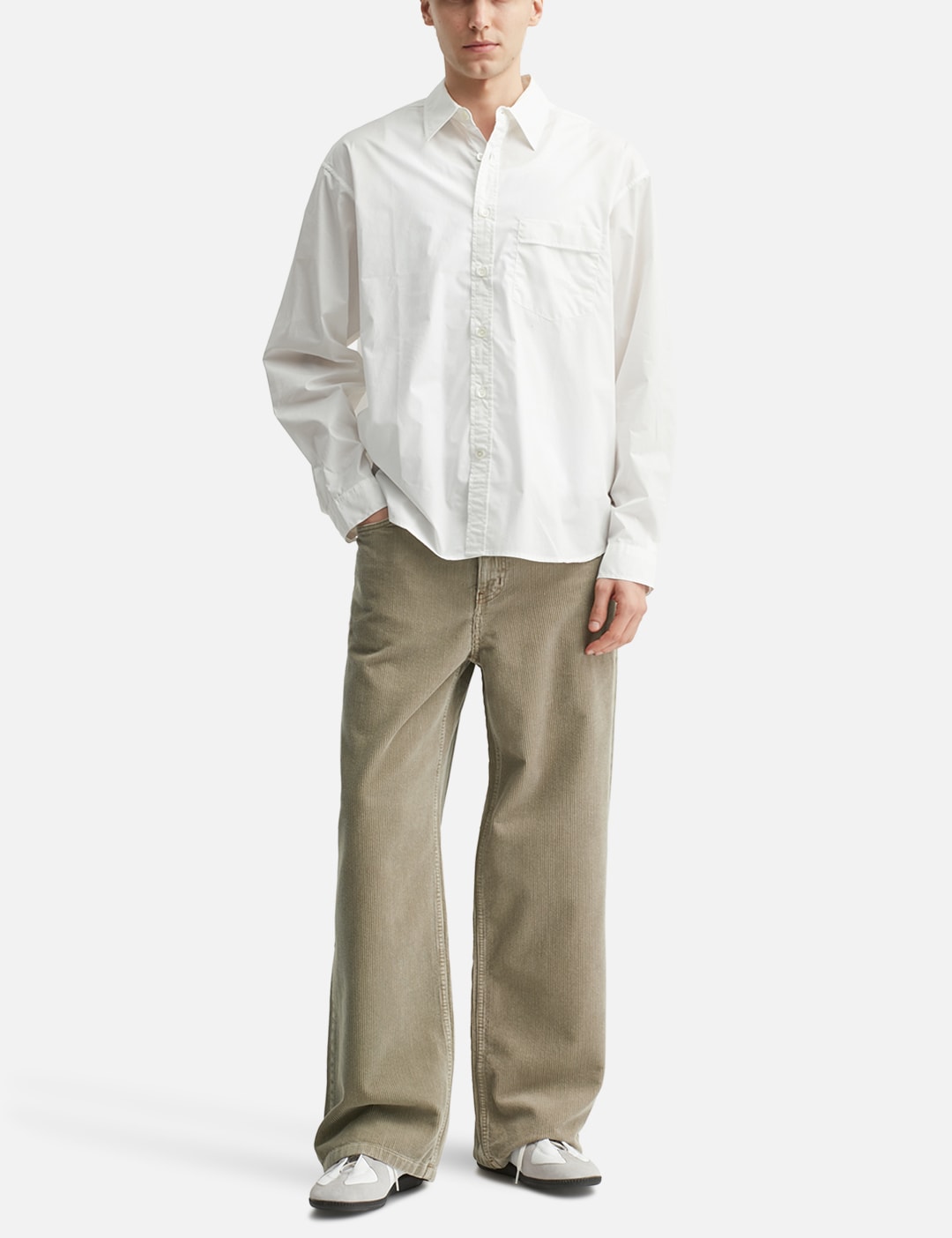 Corduroy Washed Semi Wide Pants view 16