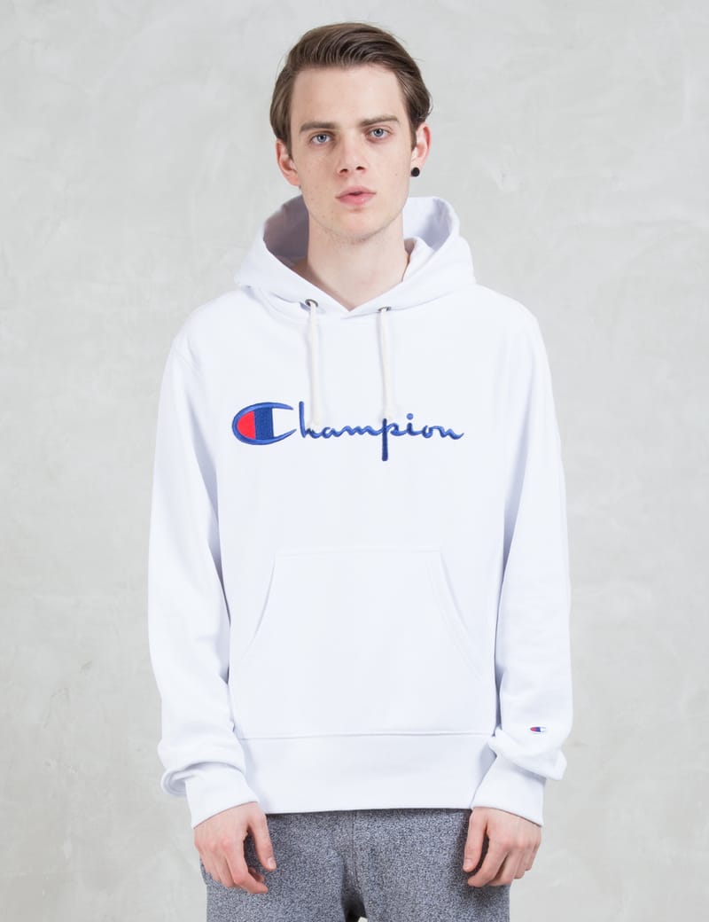 Champion Reverse Weave - Script Logo Hoodie | HBX - Globally Curated  Fashion and Lifestyle by Hypebeast