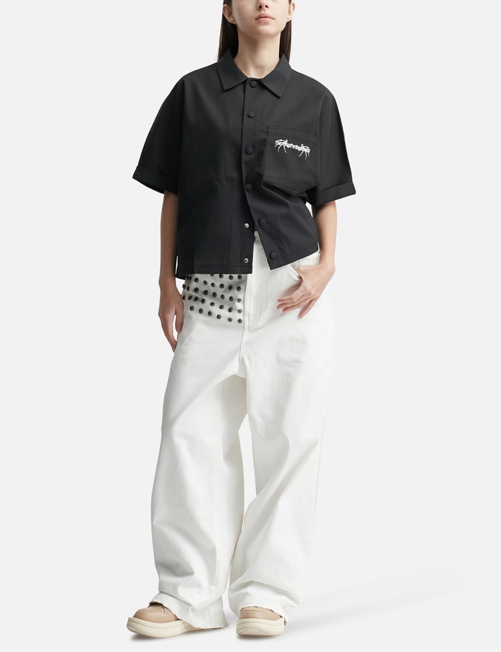 "Devlin" Studded Waxed Baggy Denims view 4