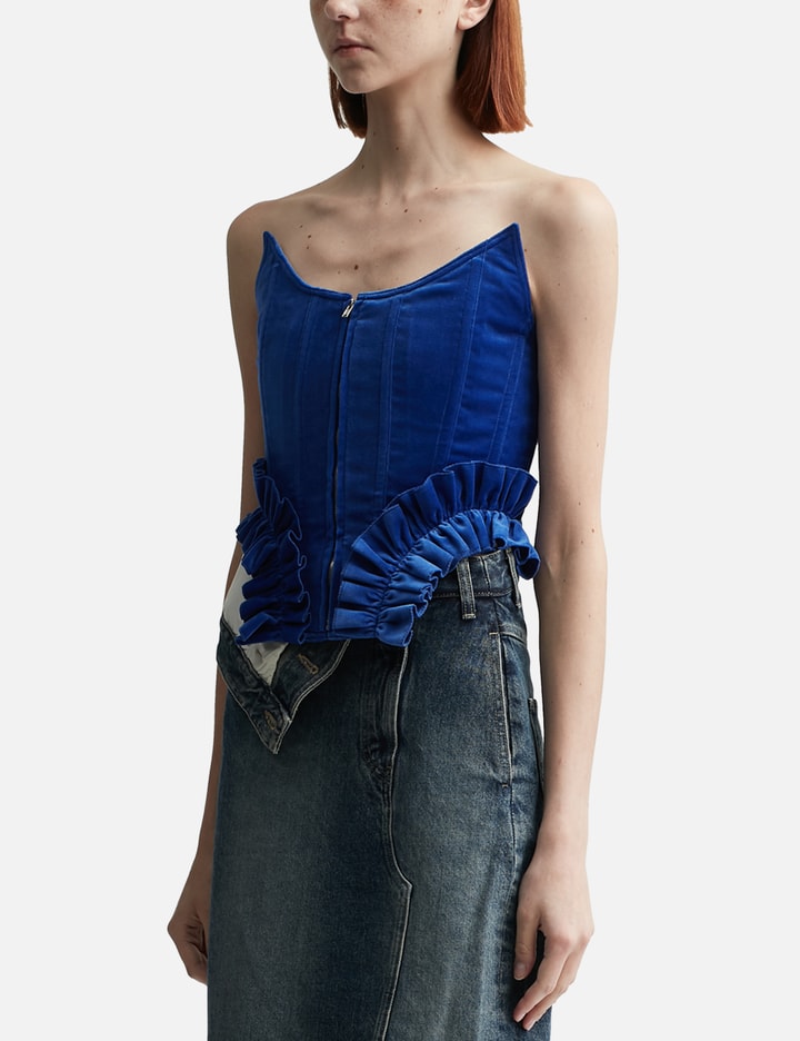 BLUE FRILL HEM BUSTIER Placeholder Image