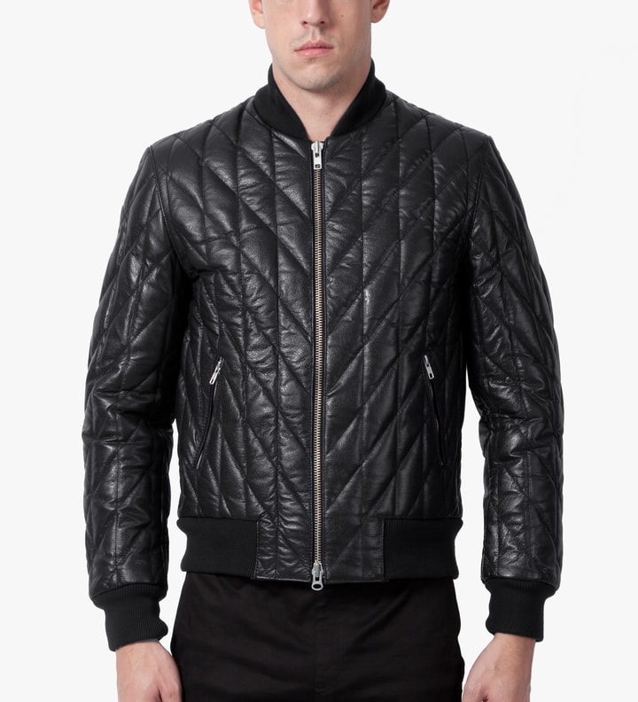 Black High Grain Diamond Bomber Jacket Placeholder Image