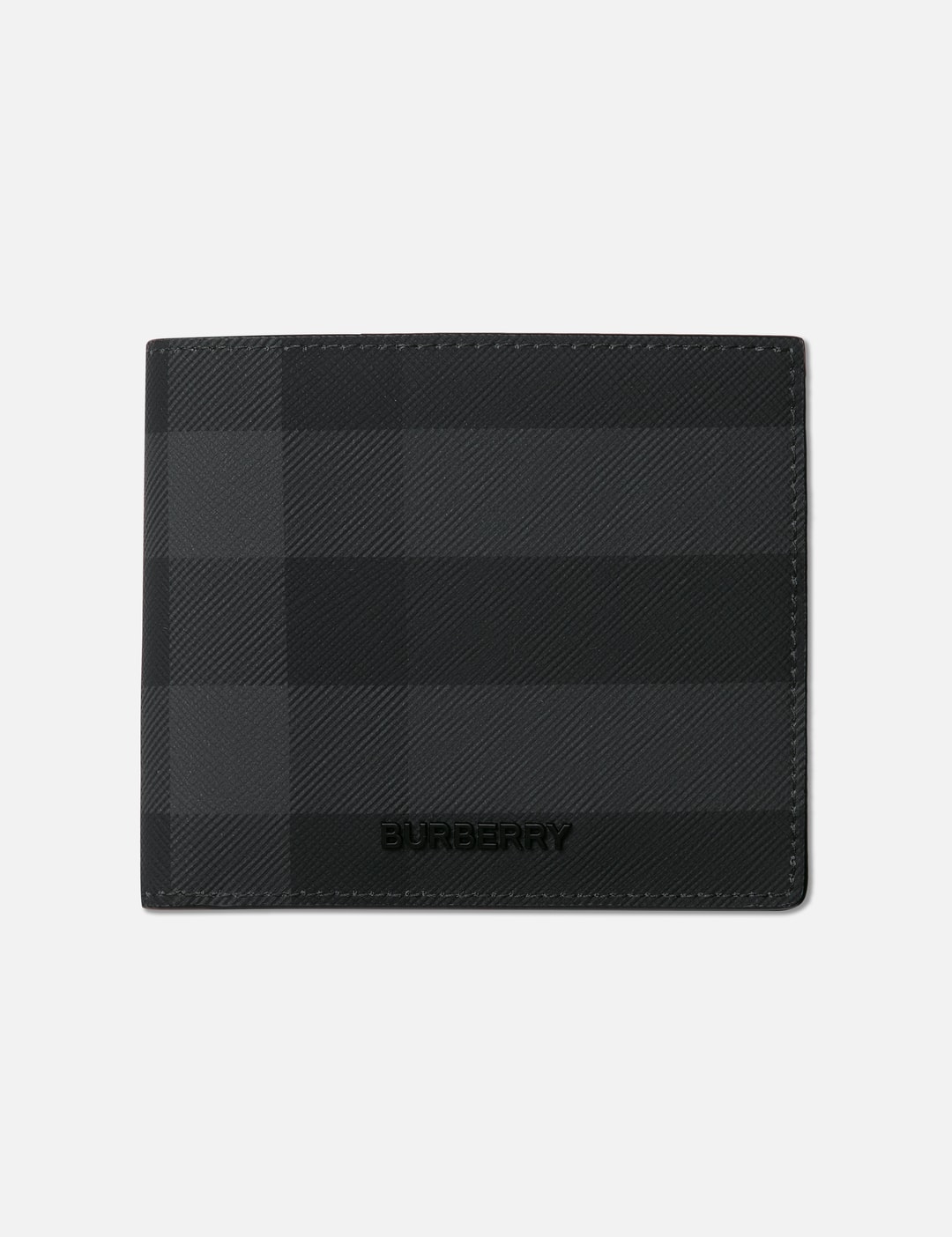 Burberry Bateman Check Embossed Leather Bifold Wallet