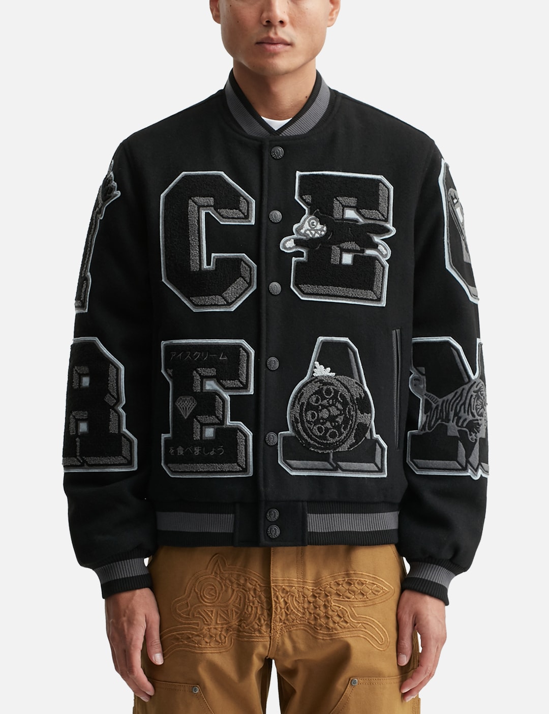Needles piping quilt jacket python
