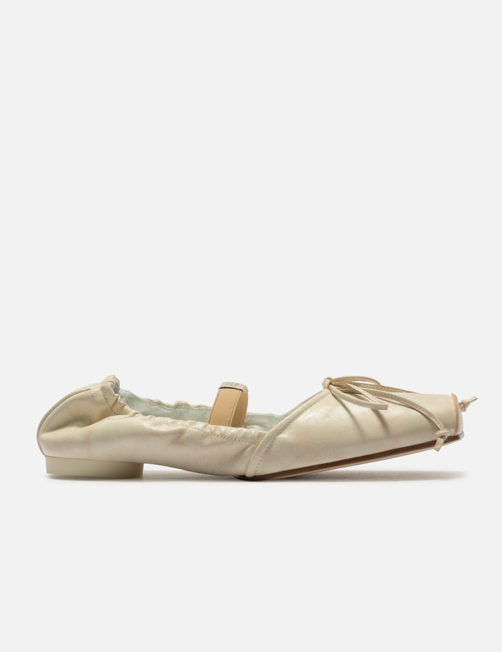 MM6 메종 마르지엘라 Square-Toe Leather Ballerina Shoes