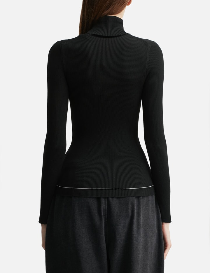 Moncler Fitted Turtleneck Knitwear Long Sleeves In Black