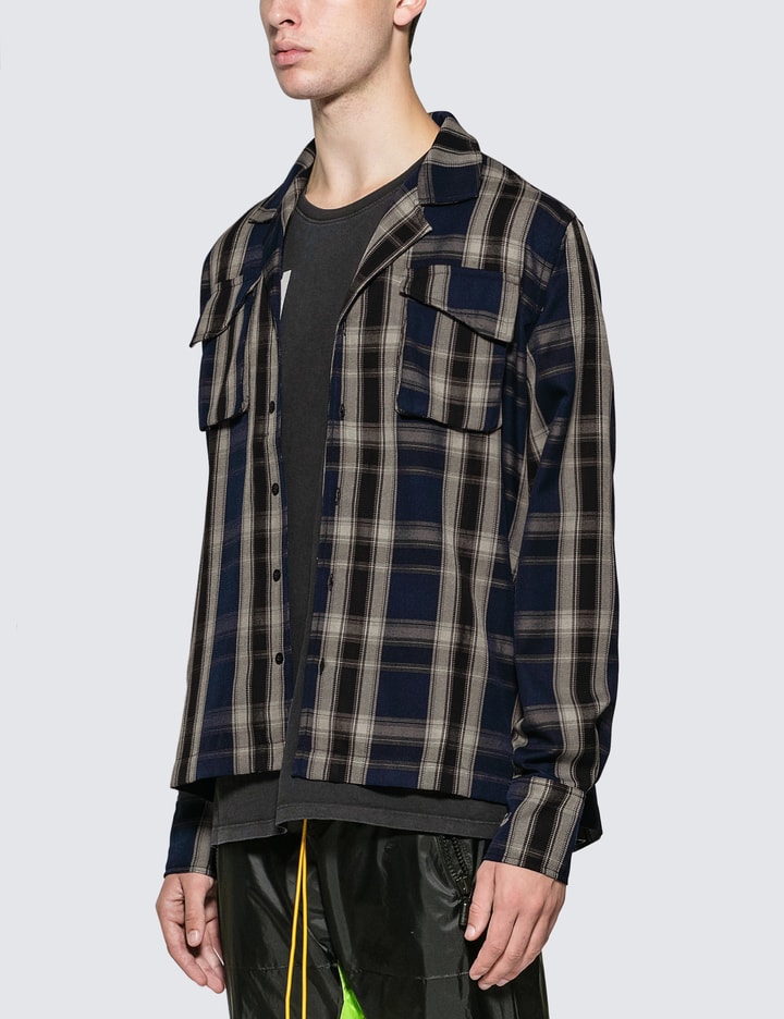Plaid Button-Up Twill Overshirt Placeholder Image