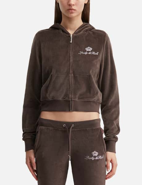 & Rich X Juicy Couture Script Velour Zip Hoodie view 10