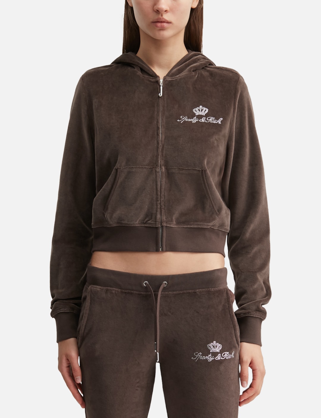 & Rich X Juicy Couture Script Velour Zip Hoodie view 18
