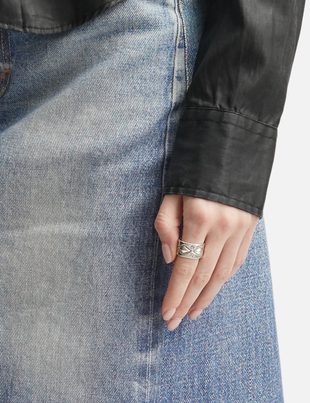 Long Diamond Star Ring view 9