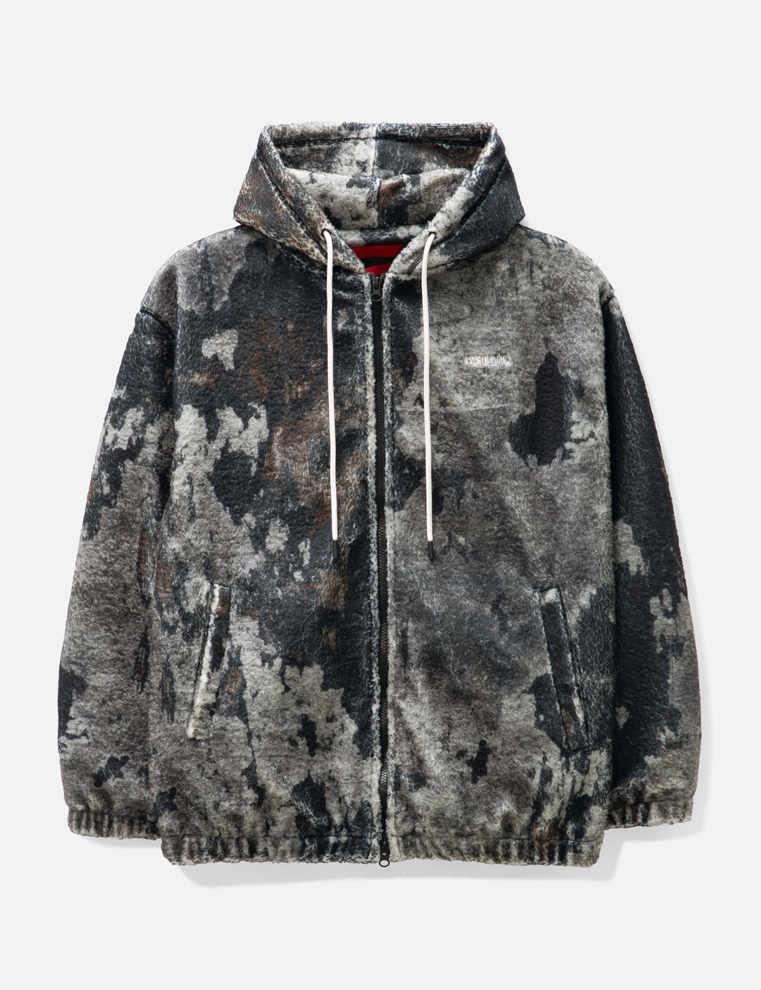 BURN PRINT ZIP-UP FLEECE HOODIE view 7