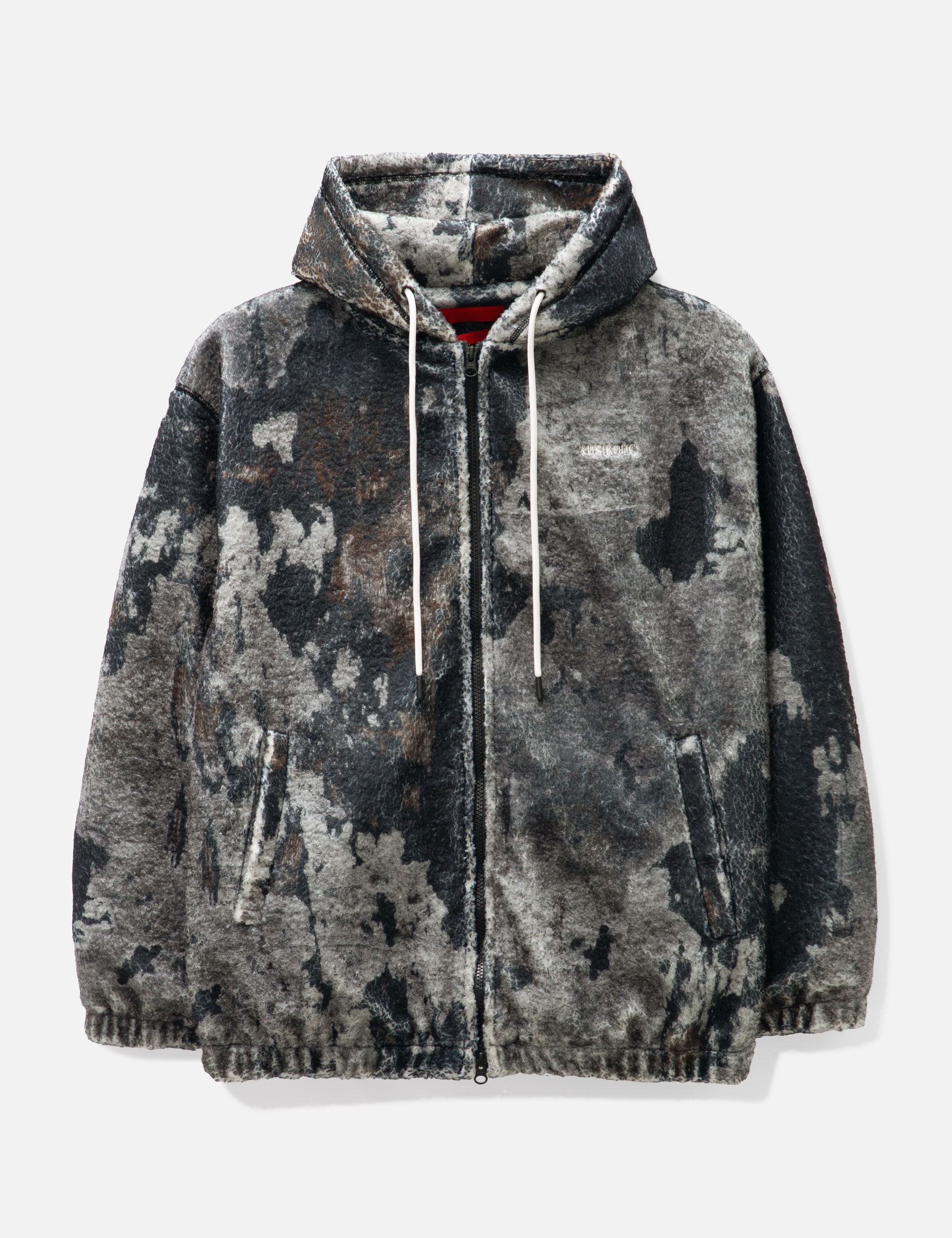 BURN PRINT ZIP-UP FLEECE HOODIE view 16