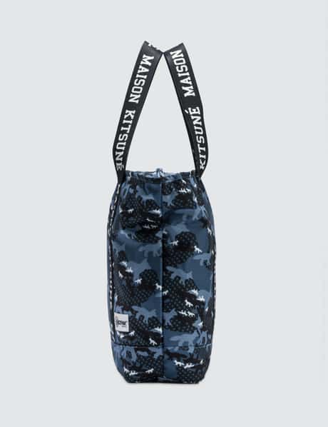 Sac Cabas Eastpak X Maison Kitsune - Motif Camouflage Et Renard, Bleu, Tote Bag