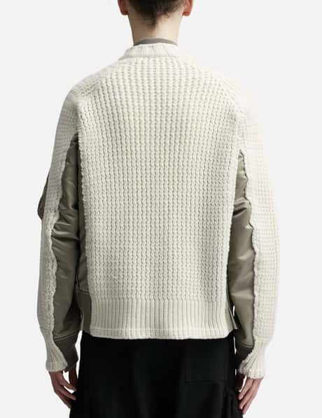 Sacai - Nylon Twill Mix Knit Blouson | HBX - Globally Curated 