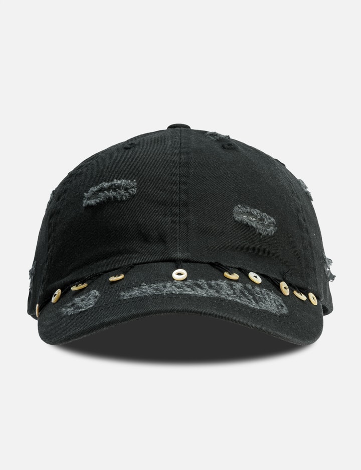 Black Hanging Button Cap