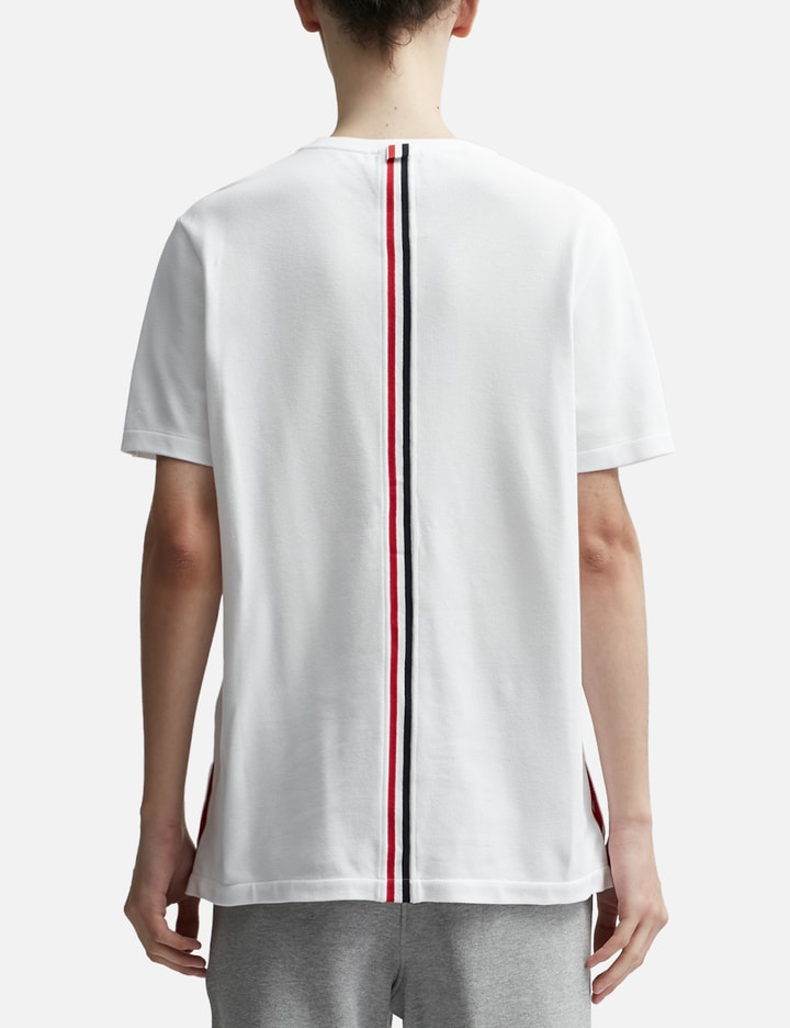 Thom Browne Central Striped T-shirt On The Back In White