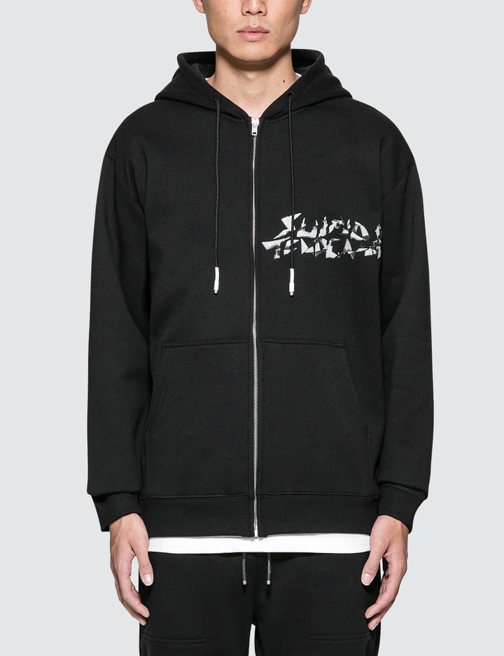Zip Up Hoodie With Suicidal Print Placeholder Image