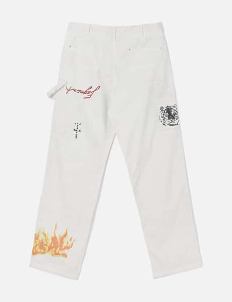TRAVIS SCOTT Cactus Jack x Fragment Pants - Brand-new white 100% cotton  painter style. | HBX