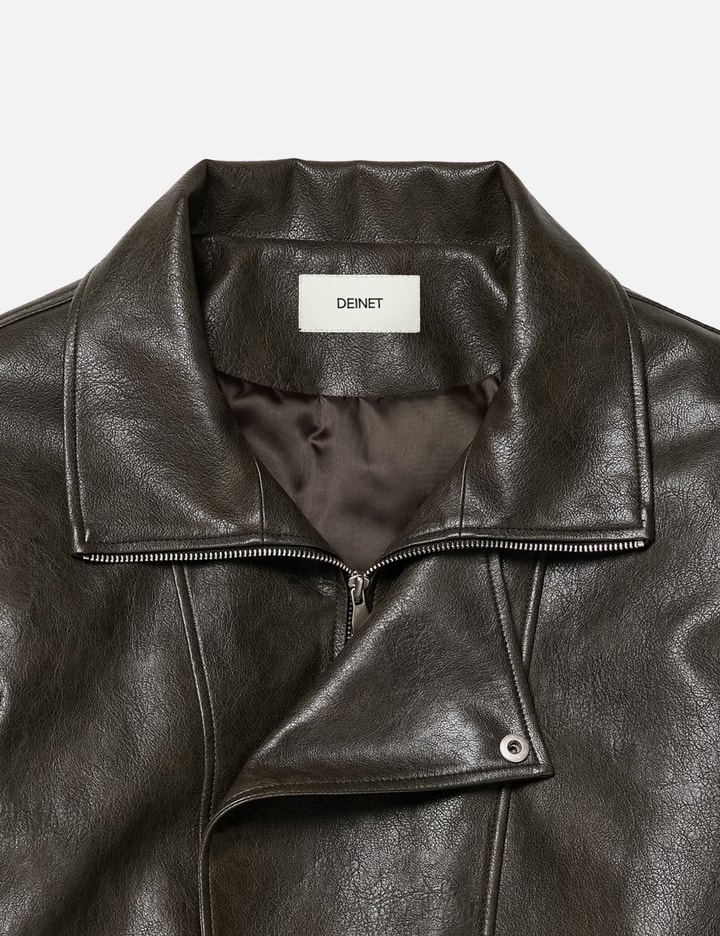 Deinet Faux Leather Bomber Jacket In Brown