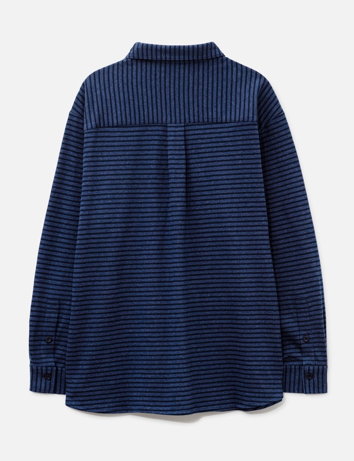 Moondal Adam Cotton Shirt In Navy Stripe