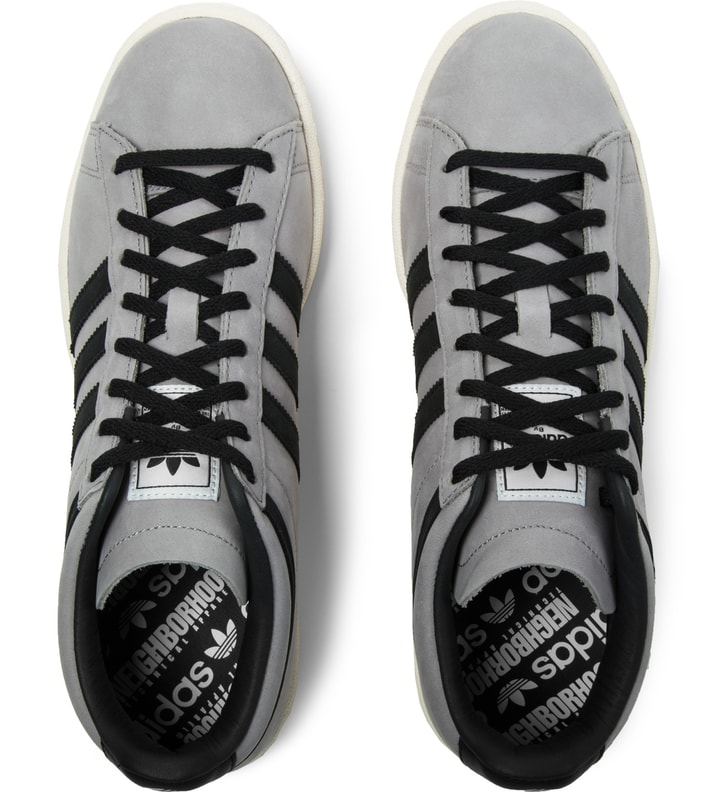 NEIGHBORHOOD x adidas Originals Light Granite/Core Black Campus 80s Mid Sneakers Placeholder Image