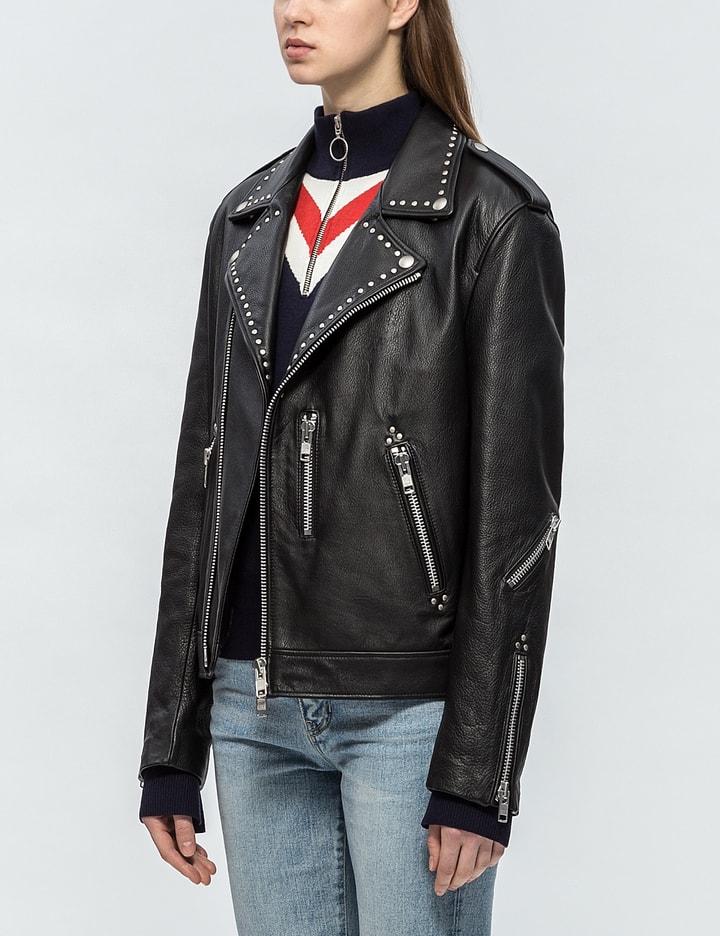 Unisex Rock Studded Leather Jacket Placeholder Image