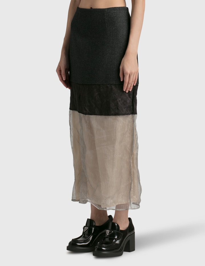 Cloth And Mesh Midi-Skirt Placeholder Image