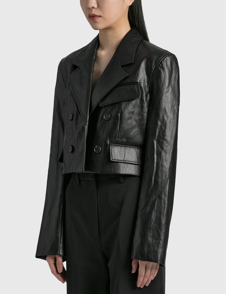 Faux Leather Cropped Jacket Placeholder Image