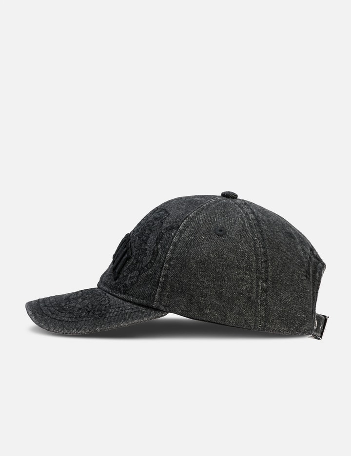 Washed Embroidery Denim Cap view 2