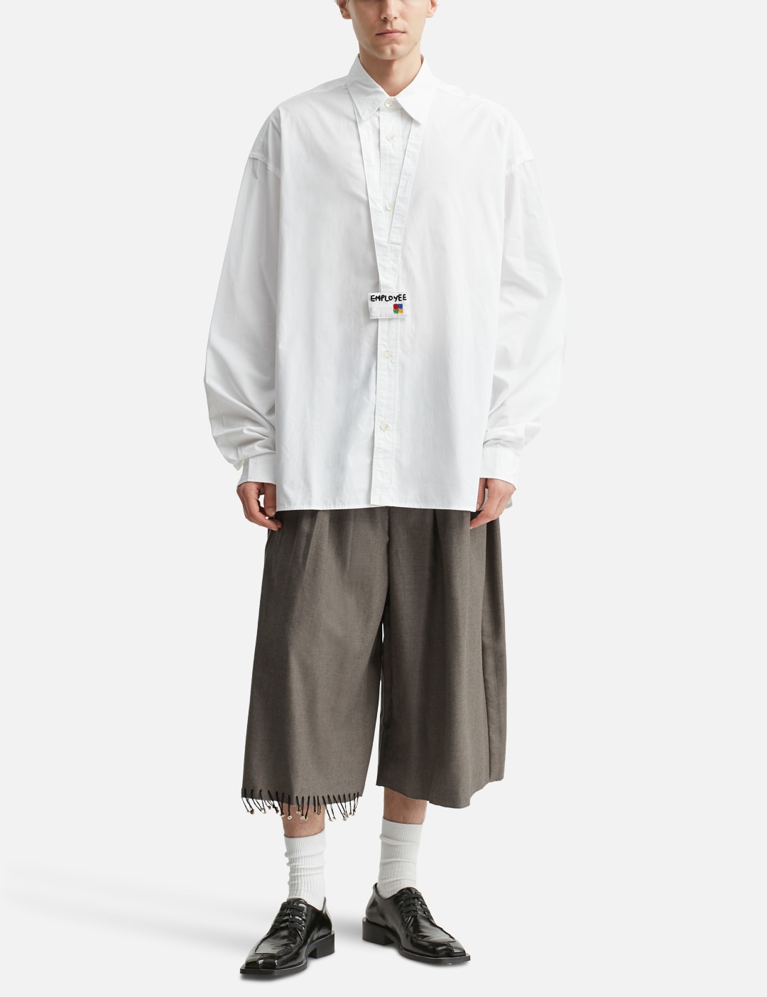 Gray Shortened Wide Leg Trouser view 16