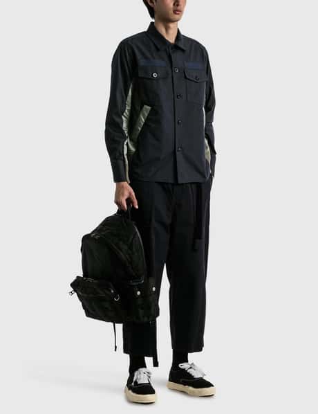 Sacai - Cotton Oxford Nylon Twill Shirt | HBX - Globally Curated 