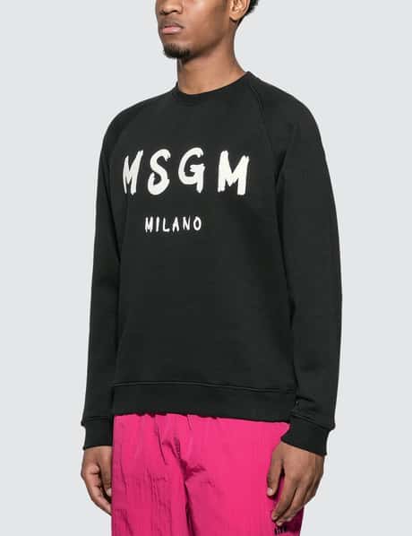 MSGM - Brush Stroke Logo Sweatshirt | HBX - Globally Curated 