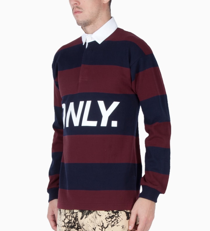 Burgundy/Navy Logo Rugby Shirt Placeholder Image
