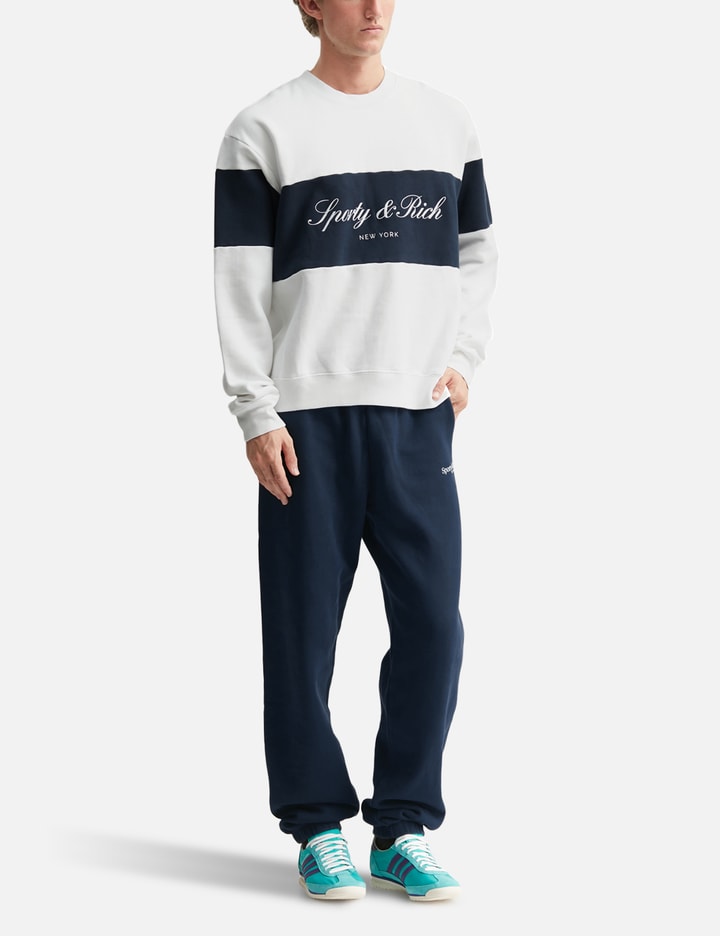 Sporty & Rich Signature Logo Block Crewneck