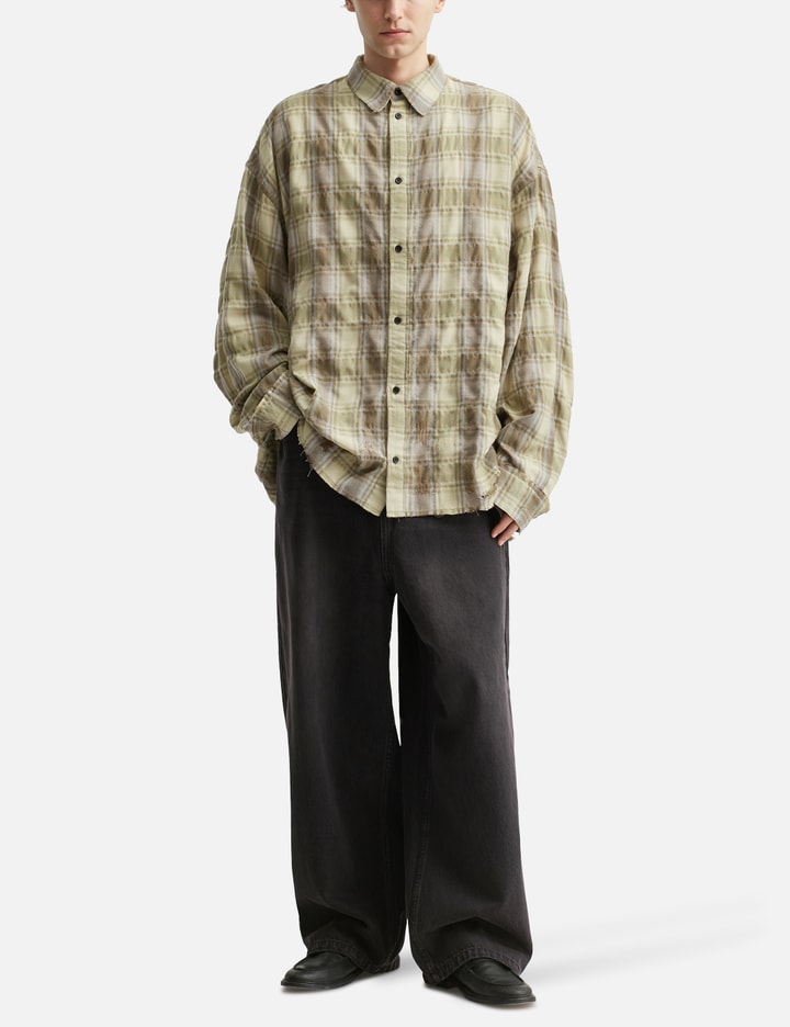 Checked Washed Thrashed Structured Shirt Placeholder Image