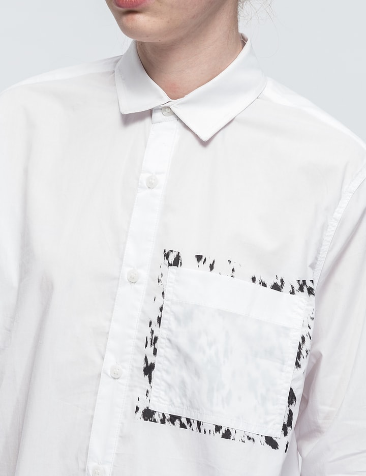 White Calf Hair Underprint Button Down Shirt Placeholder Image