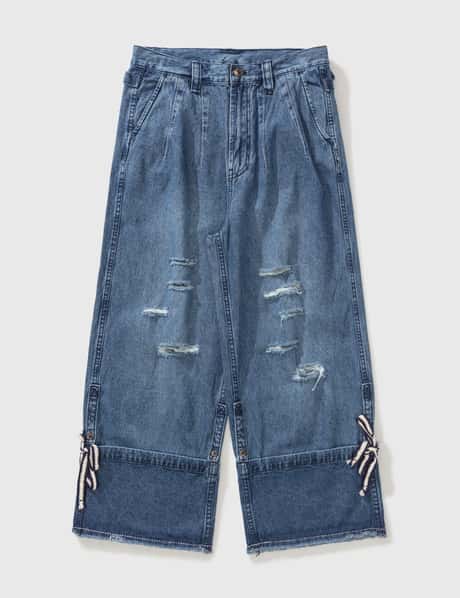 thecityworker Tattered Folded Legs Vintage Pants