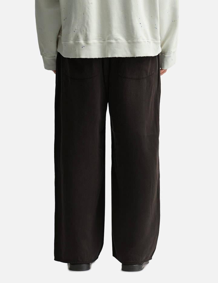 Ancellm Silk Wide Slacks In Black