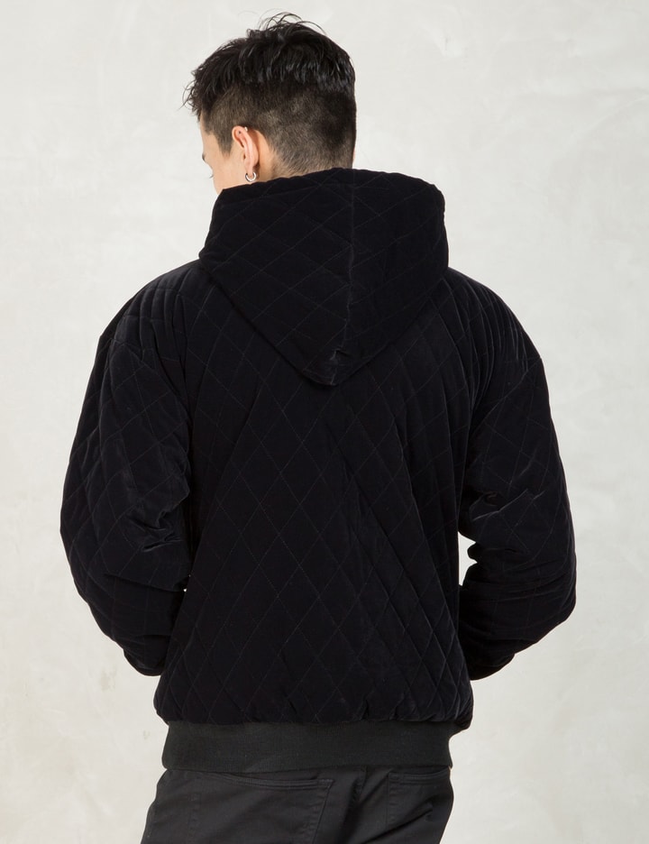 Black Classic Stamp Quilted Hoodie Placeholder Image