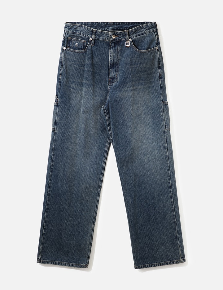 Wooyoungmi Blue Straight Ribbed Denim Pants