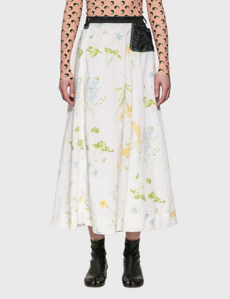 Marine Serre Flower Print Midi Skirt