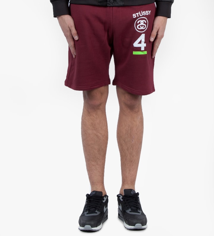 Stüssy Dark Red No.4 Stack Sweat Short