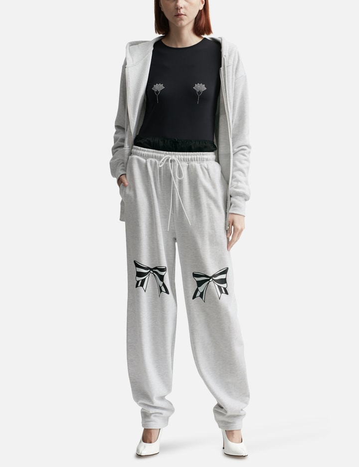 GRAY RIBBON PRINTED SWEATPANTS Placeholder Image