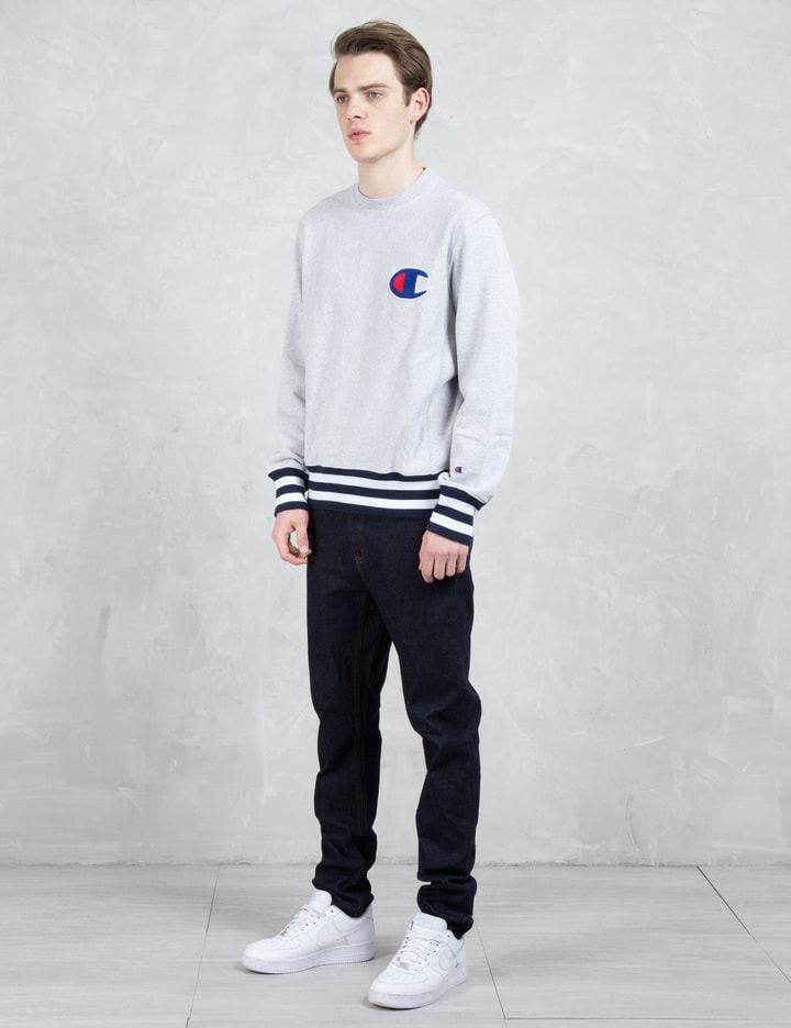 Contrast Ribbed Sweatshirt with Applique Logo Placeholder Image